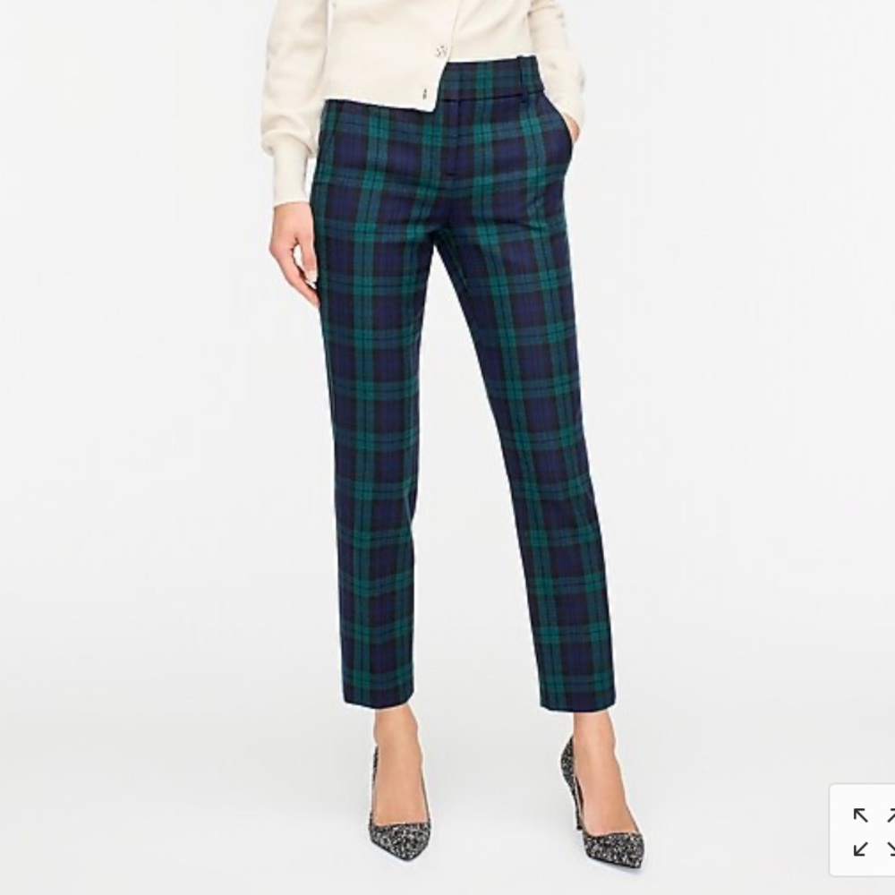 JCrew Black Watch Plaid Pant New with Tags